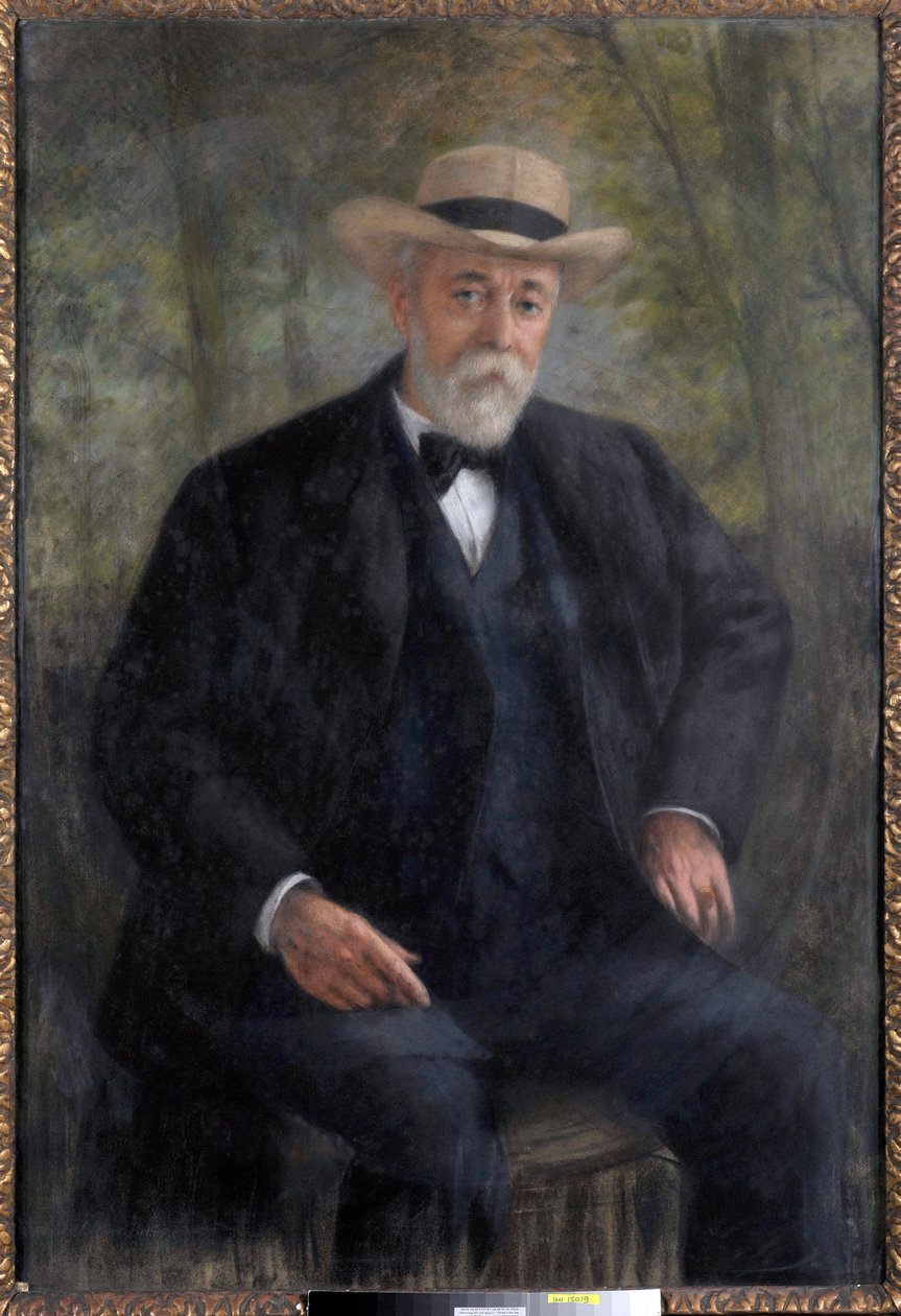 Portrett av presidenten for rådet Henri Brisson (1835-1912) i hagen hans i Montmorency (maleri) av Pierre Carrier Belleuse
