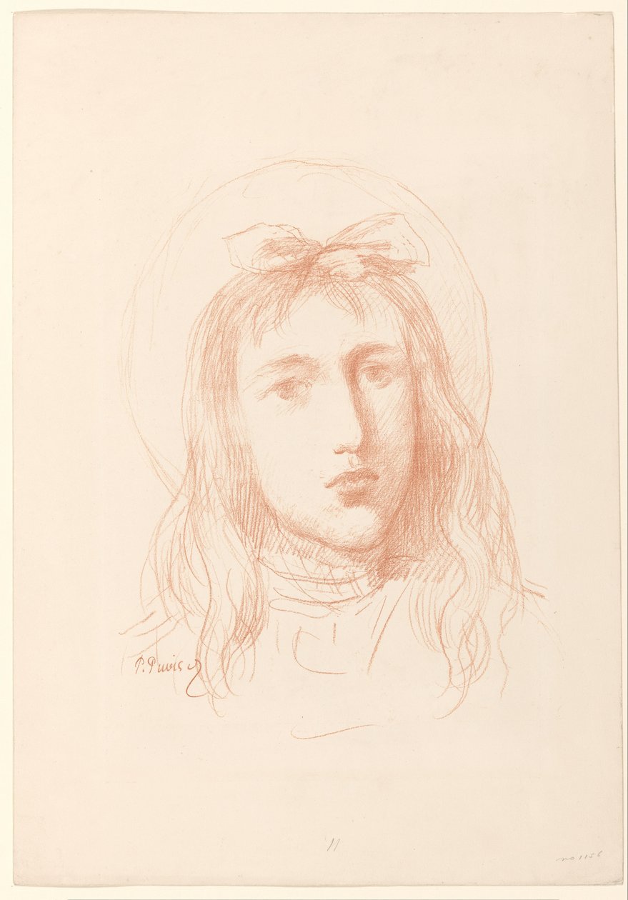 Hodet til en jente av Pierre Cécile Puvis de Chavannes
