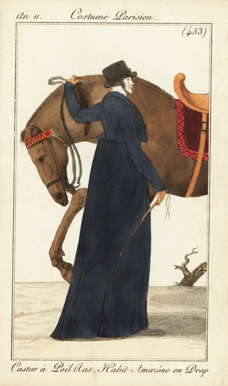 Kvinnerytter eller Amazone med hesten sin, Paris av Pierre Charles Baquoy