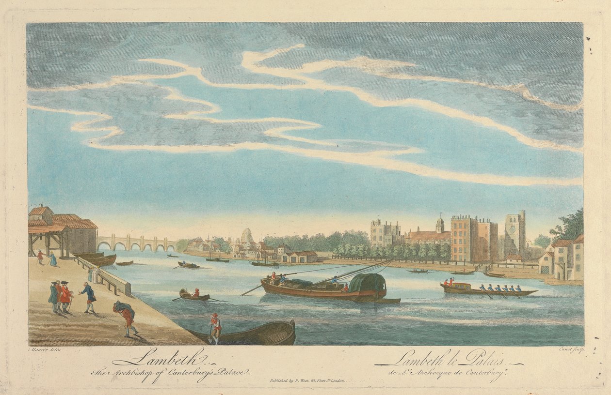 Lambeth. Erkebiskopen av Canterbury's Palace av Pierre Charles Canot