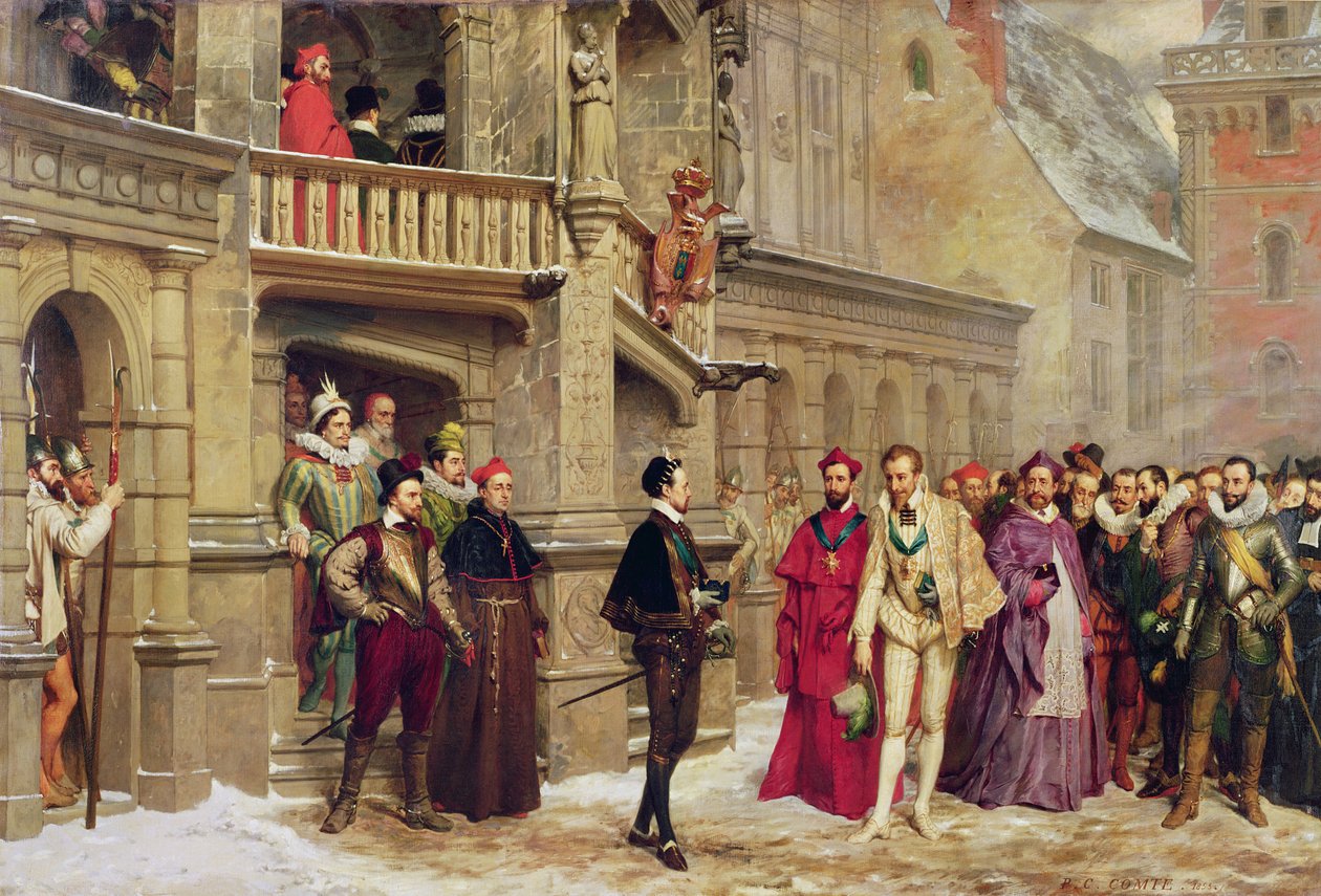 Henri III og hertugen de Guise, 1855 av Pierre Charles Comte
