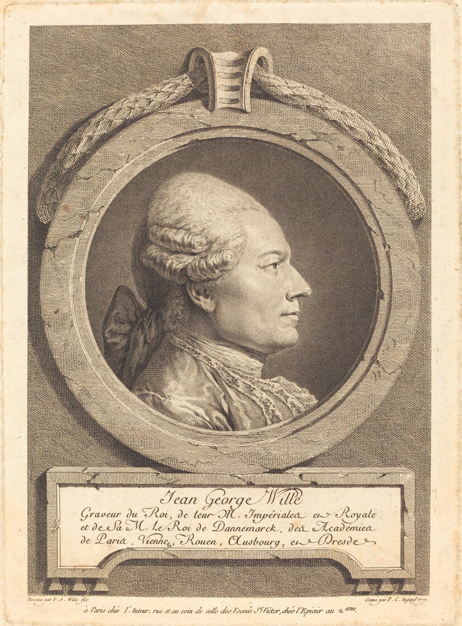 Jean George Wille av Pierre Charles Ingouf after Pierre Alexandre Wille
