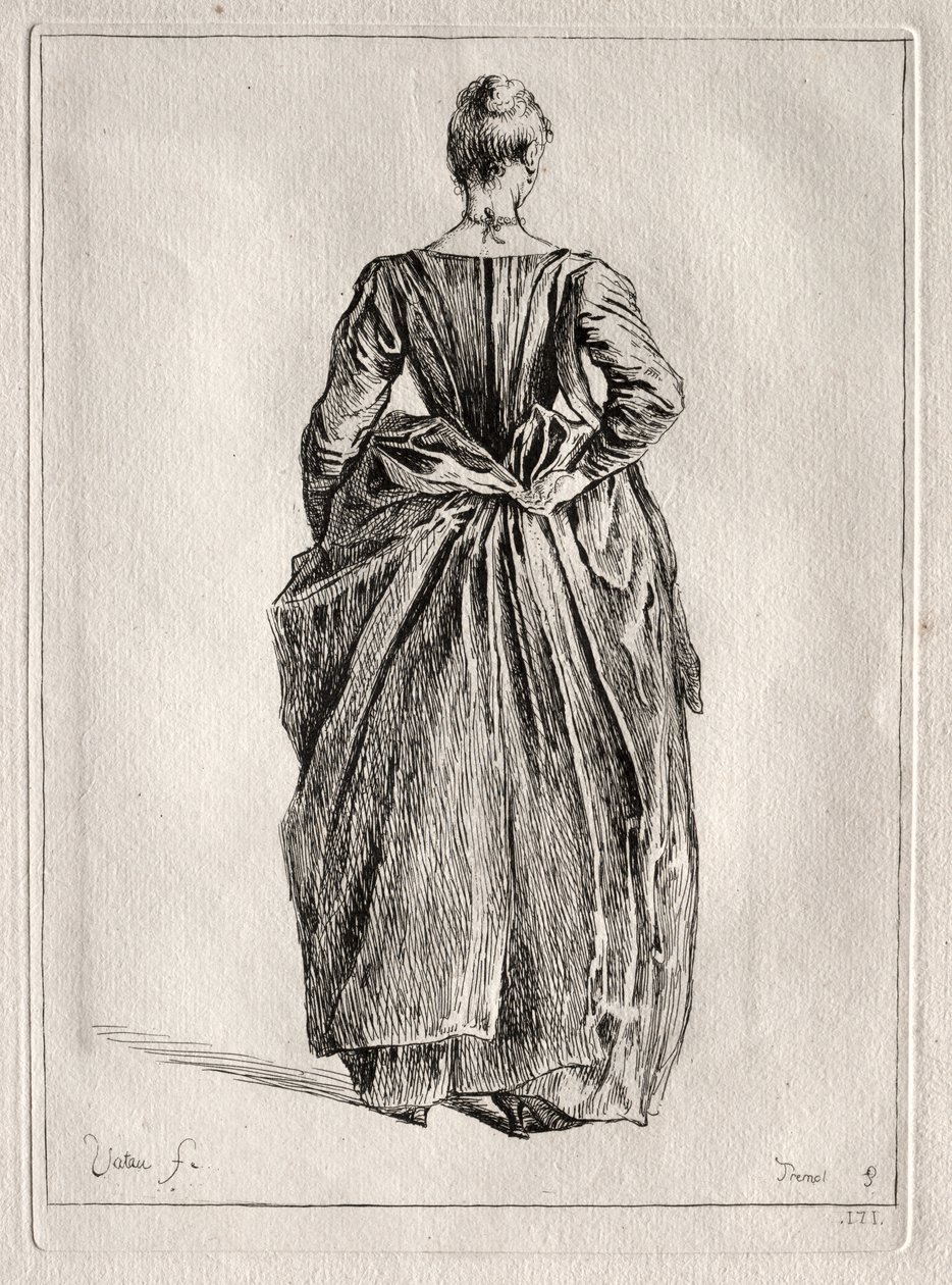 Studie av en kvinne fra baksiden av Pierre Charles Trémolière