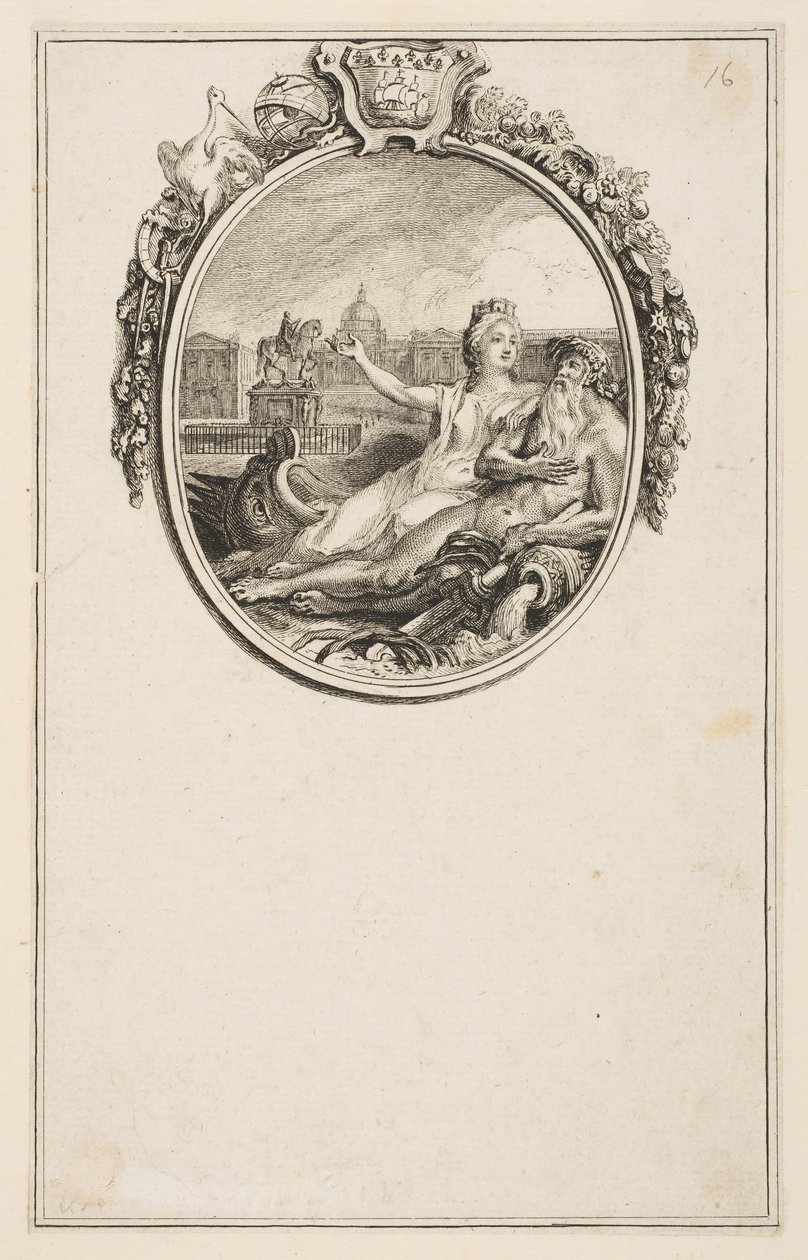 Innvielse av rytterstatuen av Ludvig XV, 1766. av Pierre Chenu