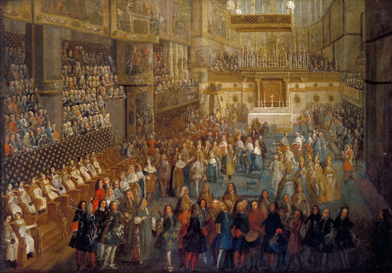 Kroningen av Ludvig XV i Rheims katedral, 25. oktober 1722 av Pierre Denis II Martin