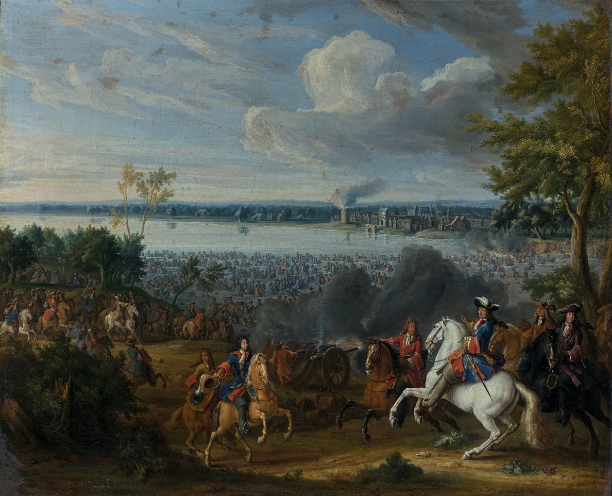 Krysset av Rhinen ved Lobith, 12. juni 1672. av Pierre Denis II Martin
