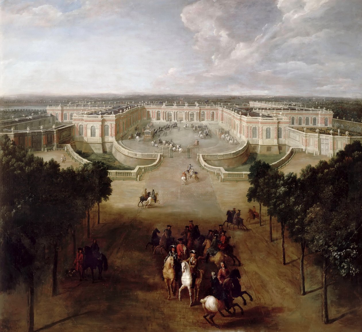 Utsikt over Grand Trianon fra Avenue av Pierre Denis II Martin