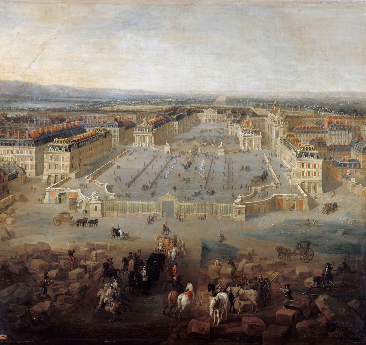 Utsikt over palasset i Versailles fra Place d