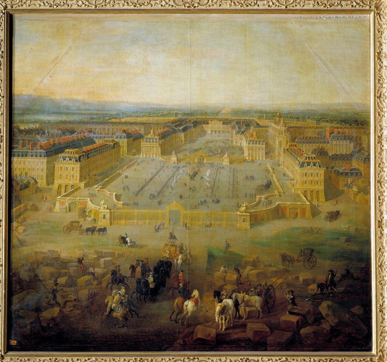 Utsikt over slottet i Versailles fra kysten av Place d