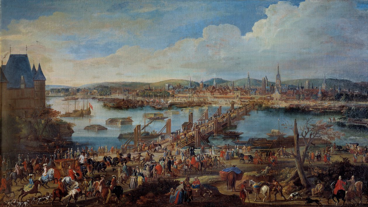 Utsikt over byen Rouen tatt fra Saint Sever Detail. Maleri av Pierre Denis Martin (1663-1742) 1700-tallets søn. 0,78x1,98 m Rouen musee des Beaux Arts av Pierre Denis Martin