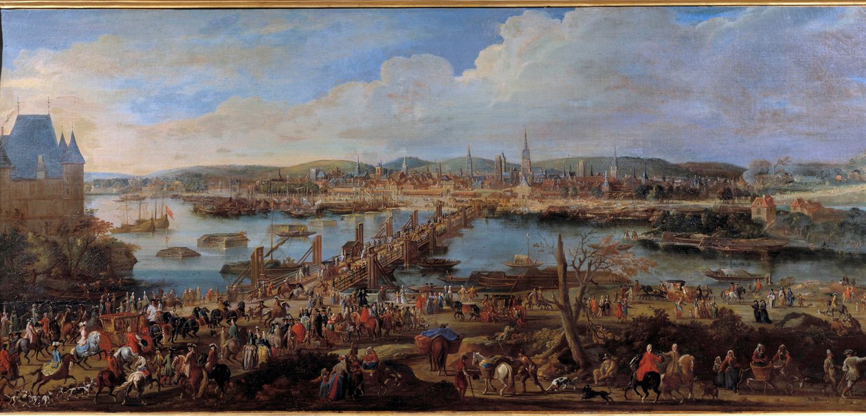 Utsikt over byen Rouen tatt fra Saint Sever-maleri av Pierre Denis Martin (1663-1742) 1700-talls søndag. 0,78x1,98 m Rouen musee des Beaux Arts av Pierre Denis Martin