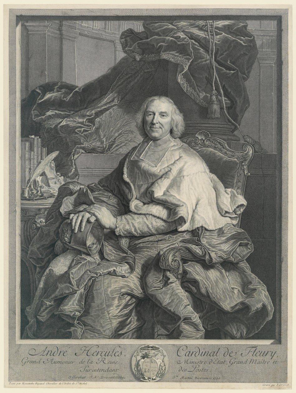 Andre Hercules, kardinal av Fleury av Pierre Drevet