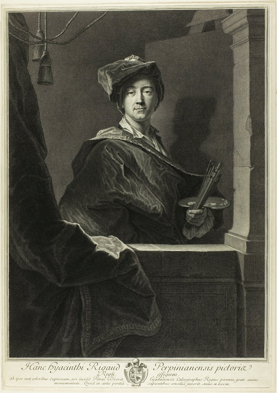 Portrett av Hyacinthe Rigaud av Pierre Drevet