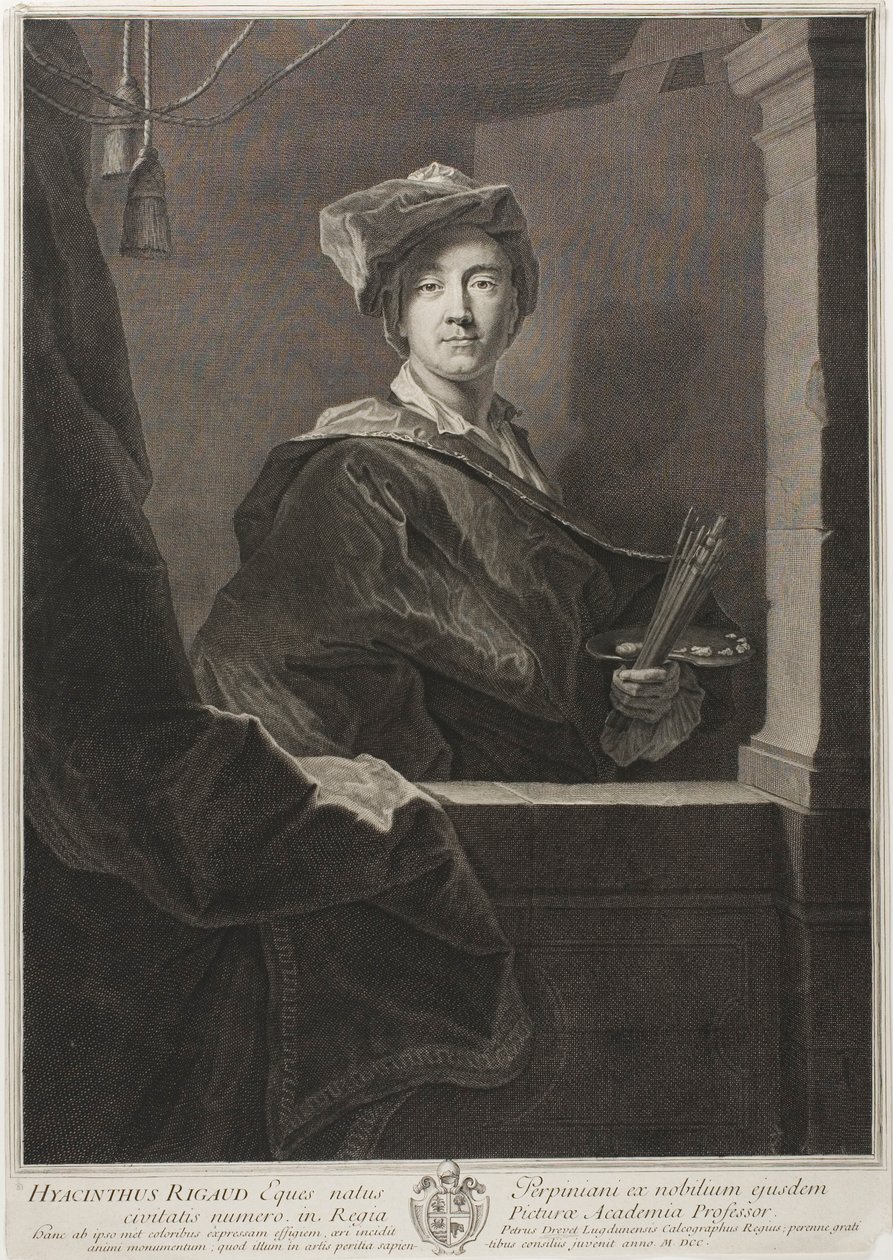 Portrett av Hyacinthe Rigaud av Pierre Drevet