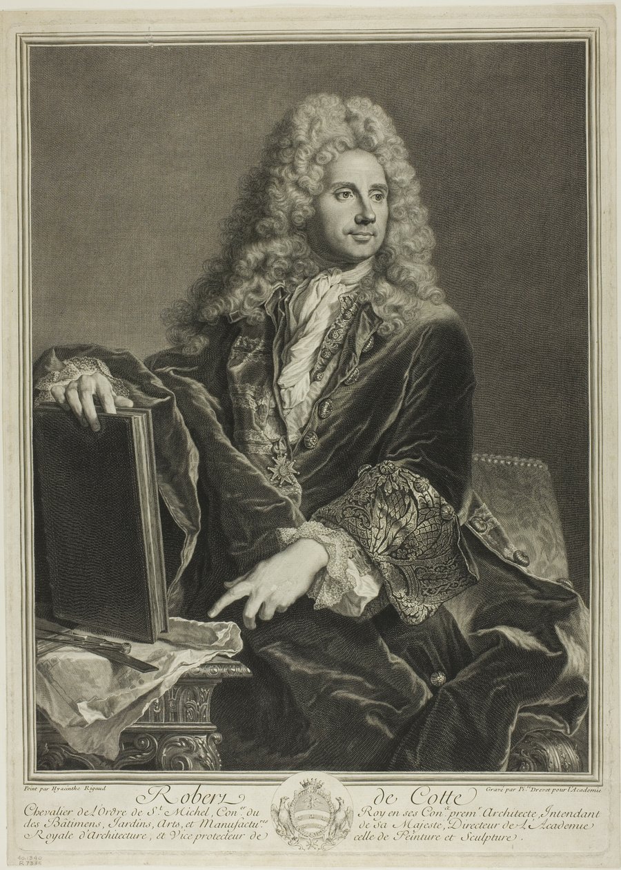 Portrett av Robert de Cotte av Pierre Drevet