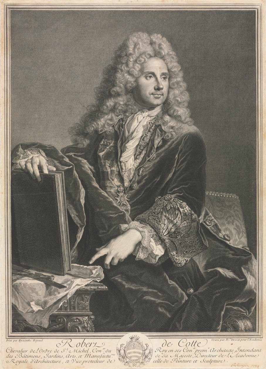 Portrett av Robert de Cotte av Pierre Drevet