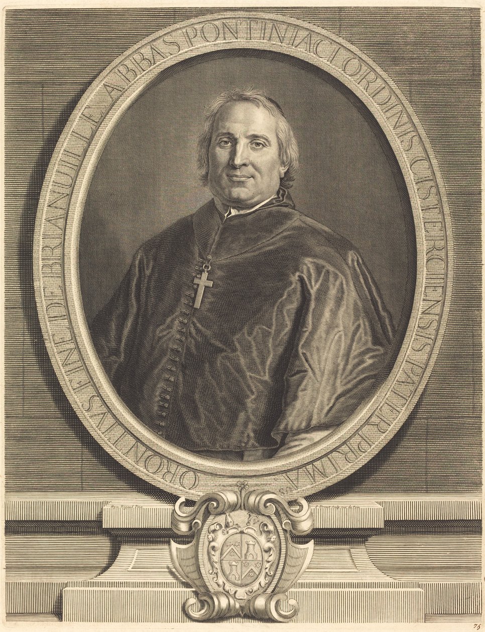 Fine de Brianville av Pierre Drevet after Hyacinthe Rigaud