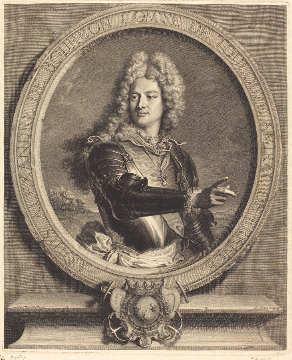 Louis-Alexandre de Bourdon, greve av Toulouse av Pierre Drevet after Hyacinthe Rigaud