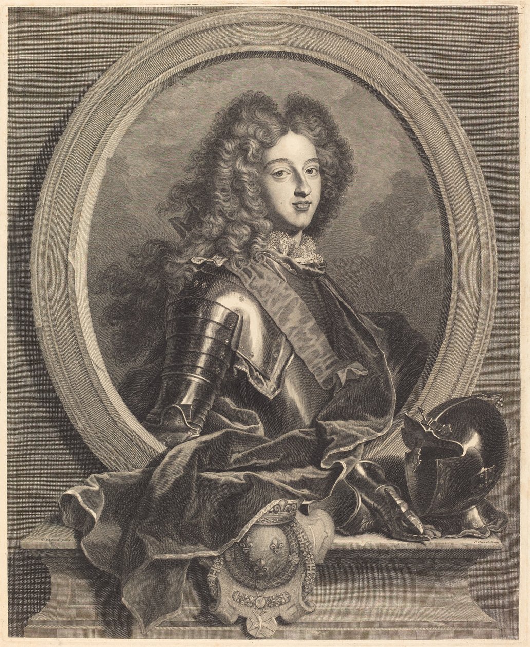 Louis av Frankrike, hertug av Burgund av Pierre Drevet after Hyacinthe Rigaud