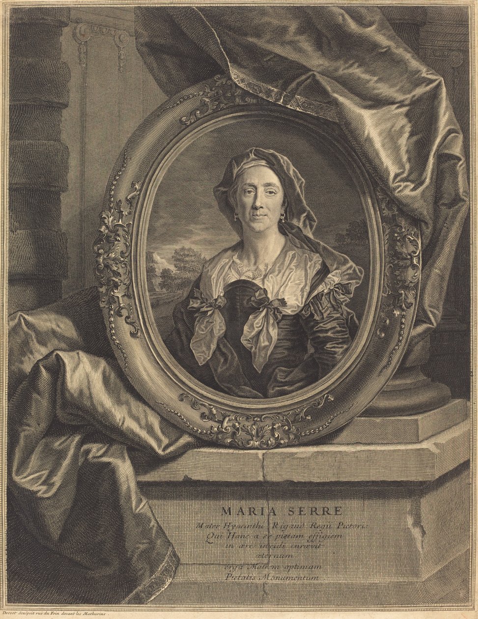 Maria Serre, Mater Hyacinth Rigaud av Pierre Drevet after Hyacinthe Rigaud