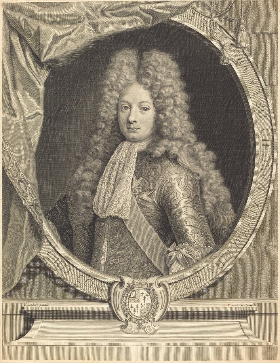 Marquis de la Vrilliere av Pierre Drevet after Pierre Gobert