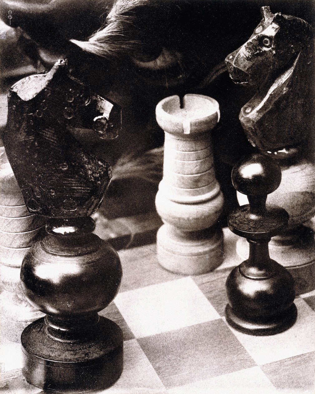 After a Game of Chess, ca. 1930 (oljetrykk) av Pierre Dubreuil