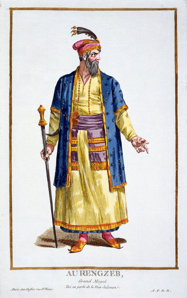 Aurangzeb, Great Khan of the Mongol Hordes fra Recueil des Estampes, som representerer rangene og verdighetene, etter drakten til alle eksisterende nasjoner