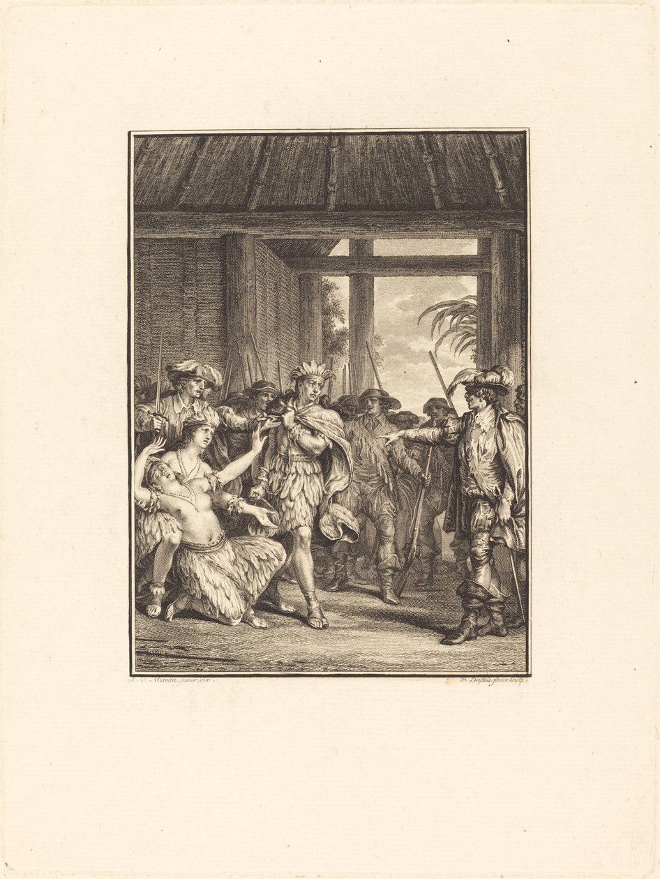 Oppdagelsen av den nye verden av Pierre Duflos after Jean Michel Moreau