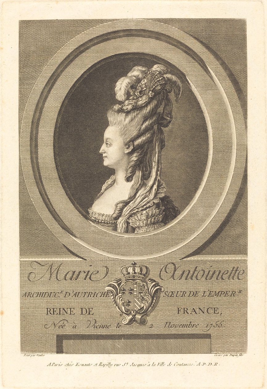 Marie Antoinette av Pierre Dupin II after Carle Van Loo