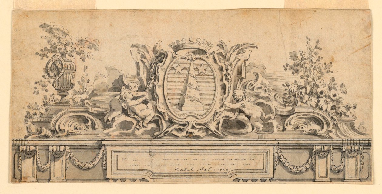 Design for en frontispice av Pierre Edme Babel