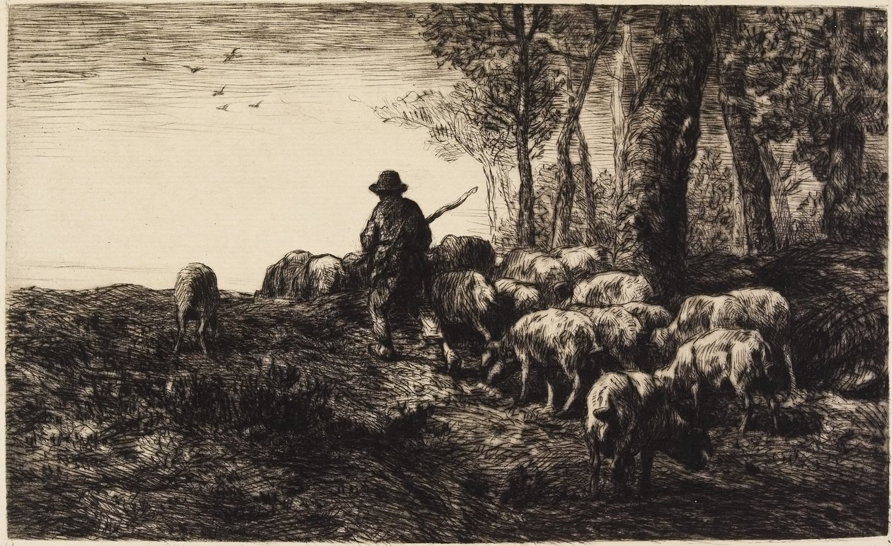 Stillhet og natt i skogen av Pierre Edmond Alexandre Hedouin