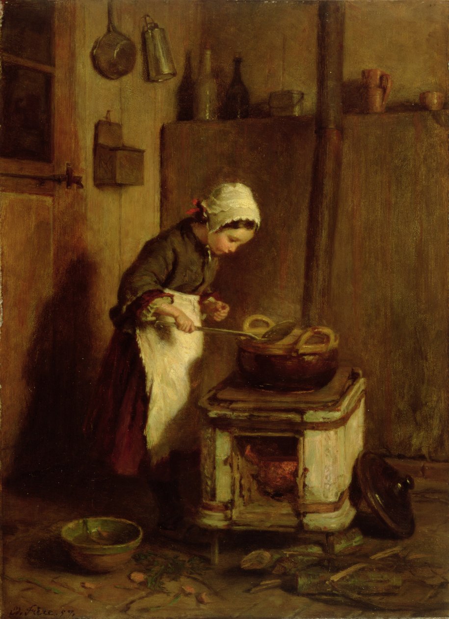 Den lille husholdersken, 1857 av Pierre Edouard Frere