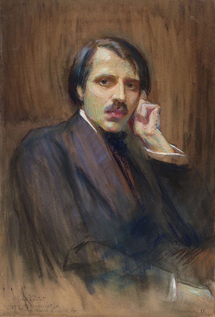 Portrett av pianisten og komponisten Alfred Cortot 1877-1962, 1911. av Pierre Émile Cornillier