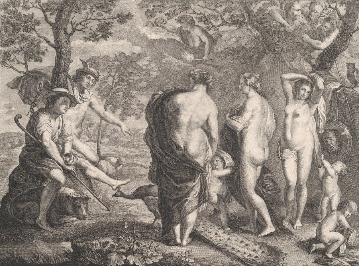 Dommen av Paris, 1750 av Pierre Etienne Moitte