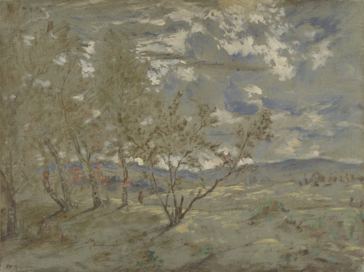 Landskap, ca 1865 av Pierre Etienne Theodore Rousseau