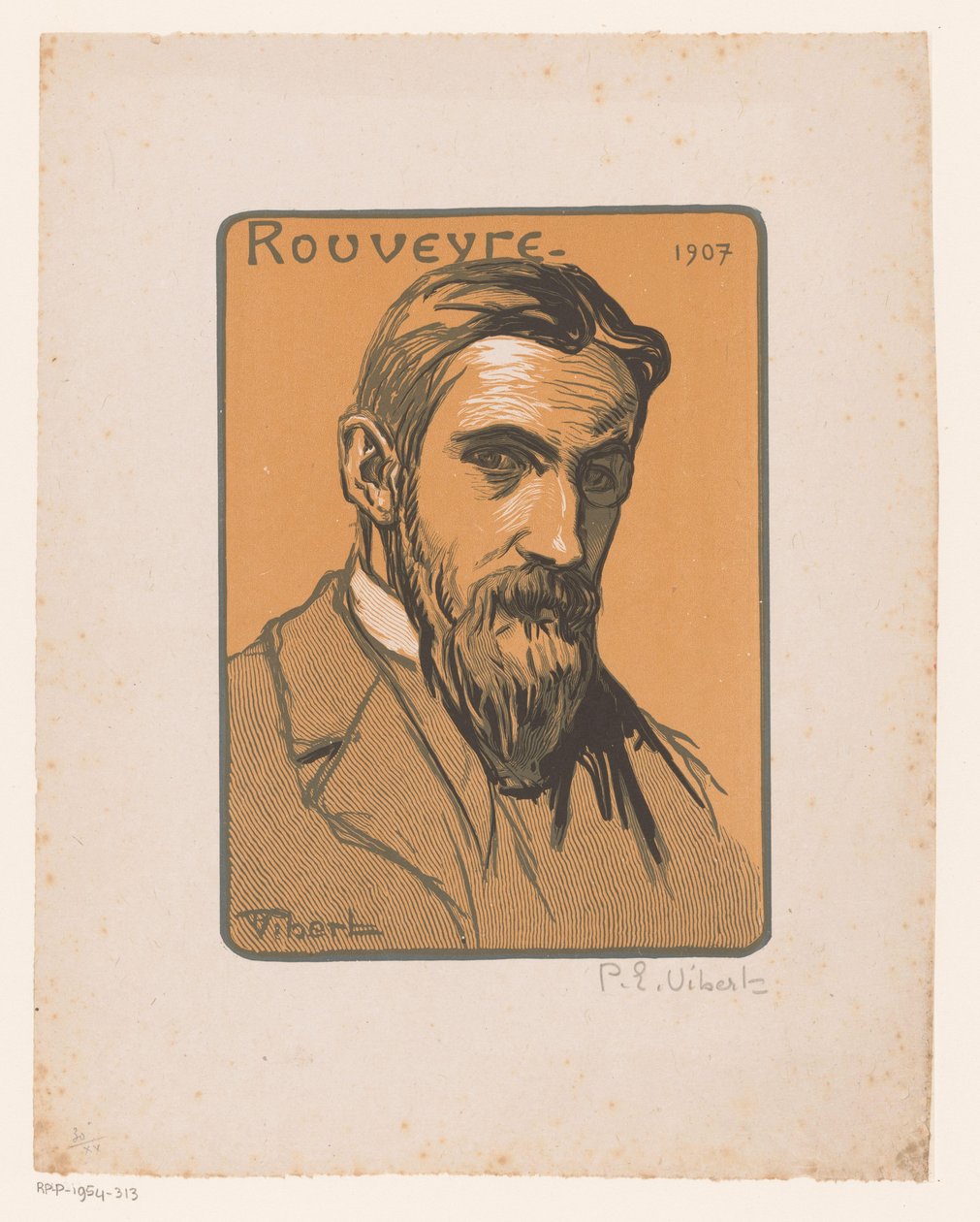 Portret van André Rouveyre Rouveyre (title on object)   1380935   no       norwegian Successfully Translated  Original: Kolos van Rhodos Colossvs Solis (title on object) De acht wereldwonderen (series title) Translat: Kolos van Rhodos Colossvs Solis (title av Pierre Eugène Vibert (signed by artist)
