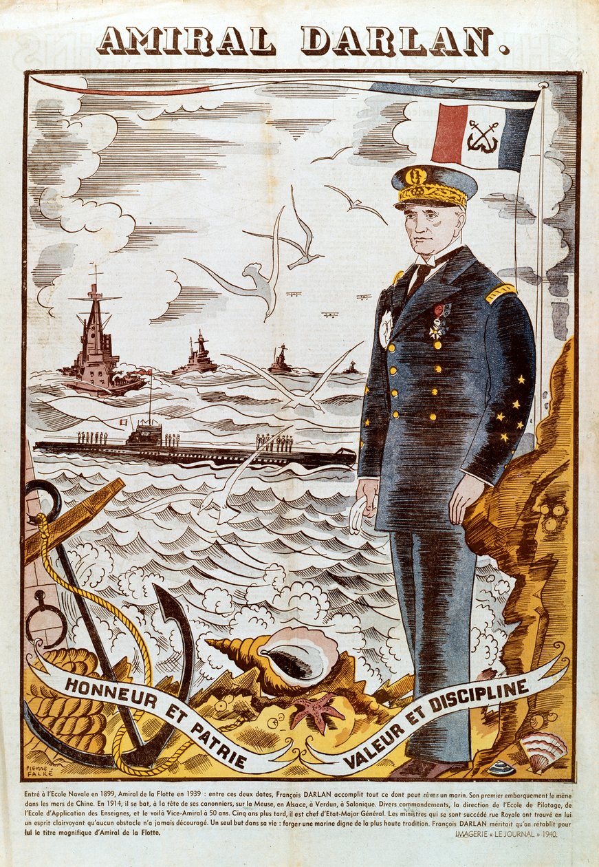 Admiral Francois Darlan, sjef for den franske marinen, 1940 av Pierre Falke