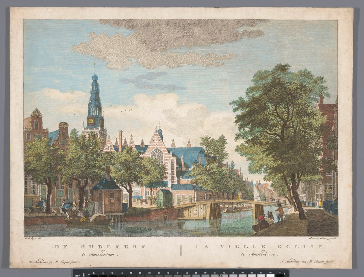 Utsikt over den gamle kirken i Amsterdam Oudekerk i Amsterdam (tittel på objekt) av Pierre Fouquet