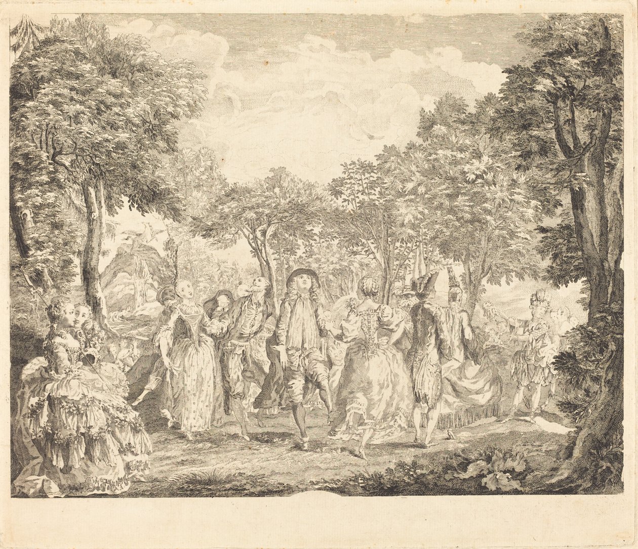 Ballett i Operaen av Pierre François Basan after Gabriel Jacques de Saint Aubin