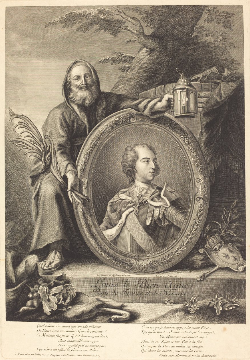 Louis den godt elskede av Pierre François Basan after Jean Baptiste Lemoyne II