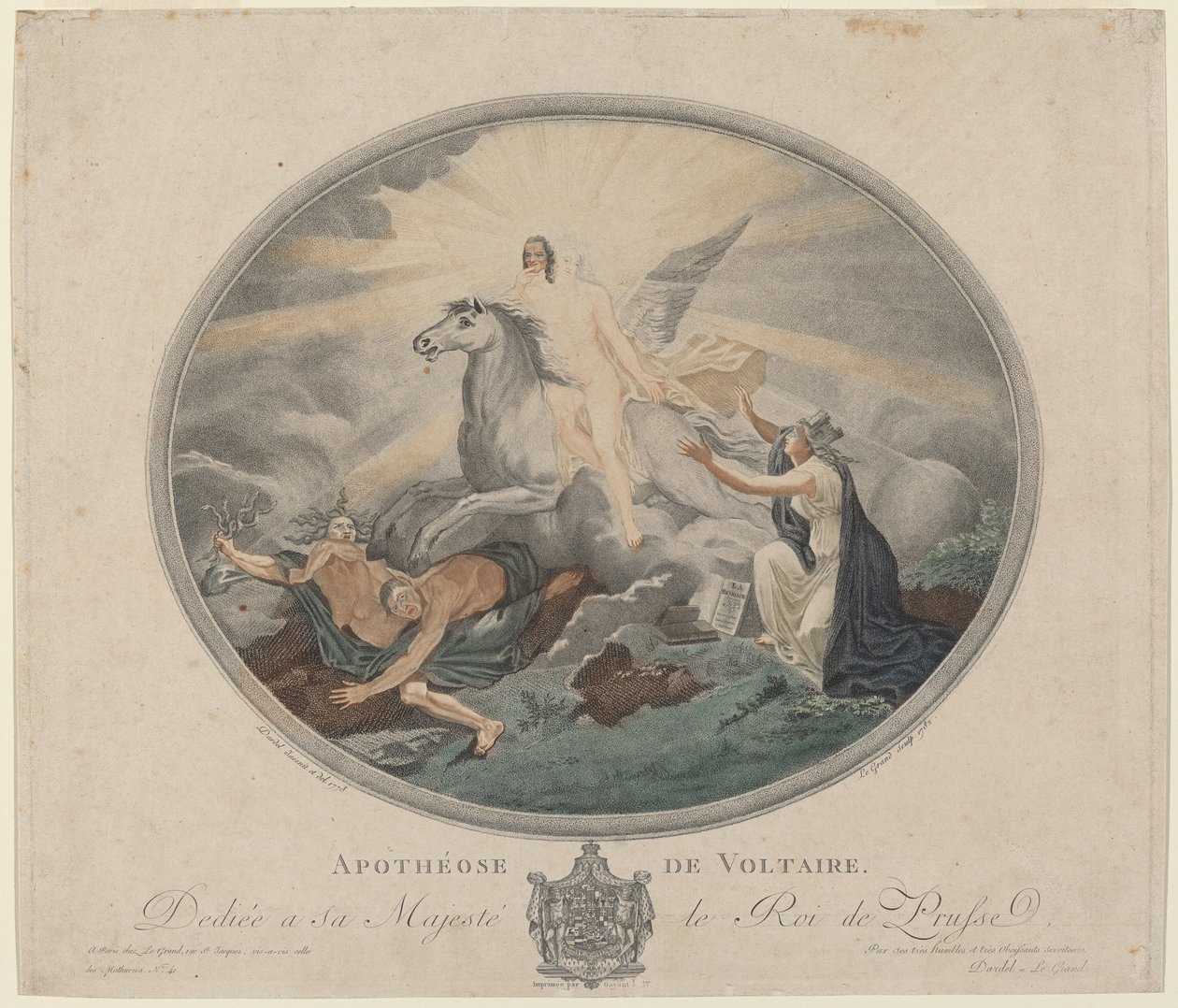 Apotheosis of Voltaire (The Apotheosis of Voltaire) av Pierre François Legrand, after Robert Guillaume Dardel