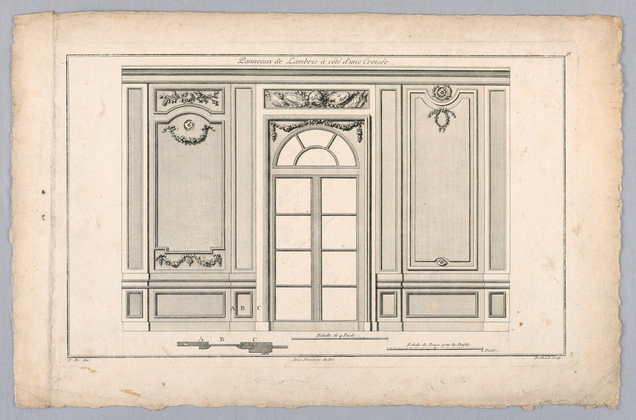 Vegg Interiør Med Dør av Pierre Gabriel Berthault