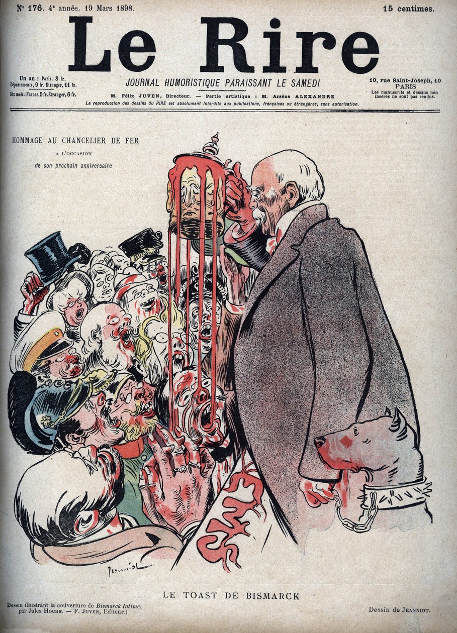 Skålen av Otto Von Bismarck - tegning av Pierre Georges Jeanniot (1848-1934) for "" Le Rire"" av 19. mars 1898 av Pierre Georges Jeanniot
