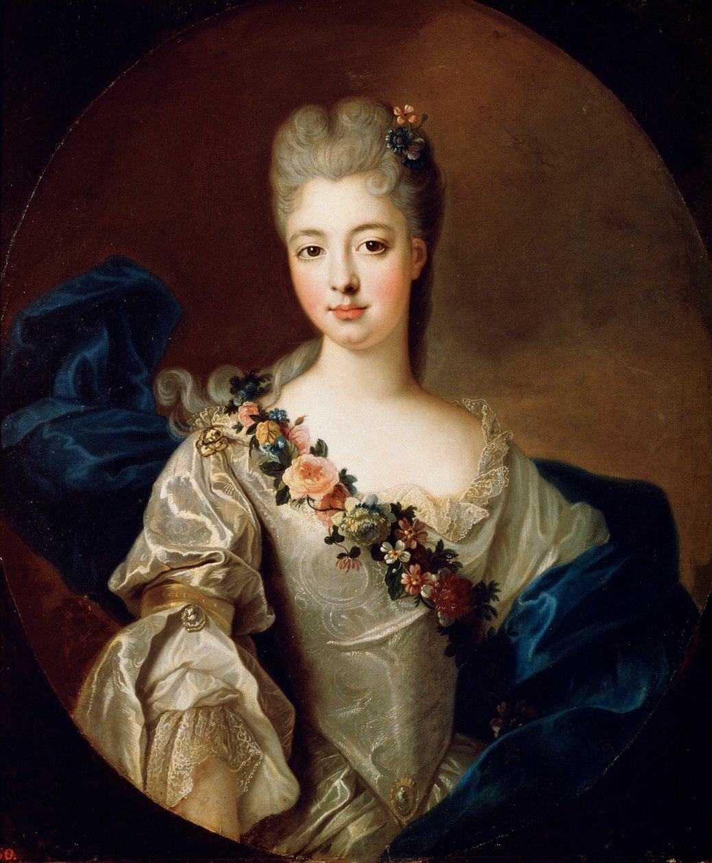 Portrett av Charlotte Aglaé av Orléans, Mademoiselle de Valois, 1720-årene. av Pierre Gobert