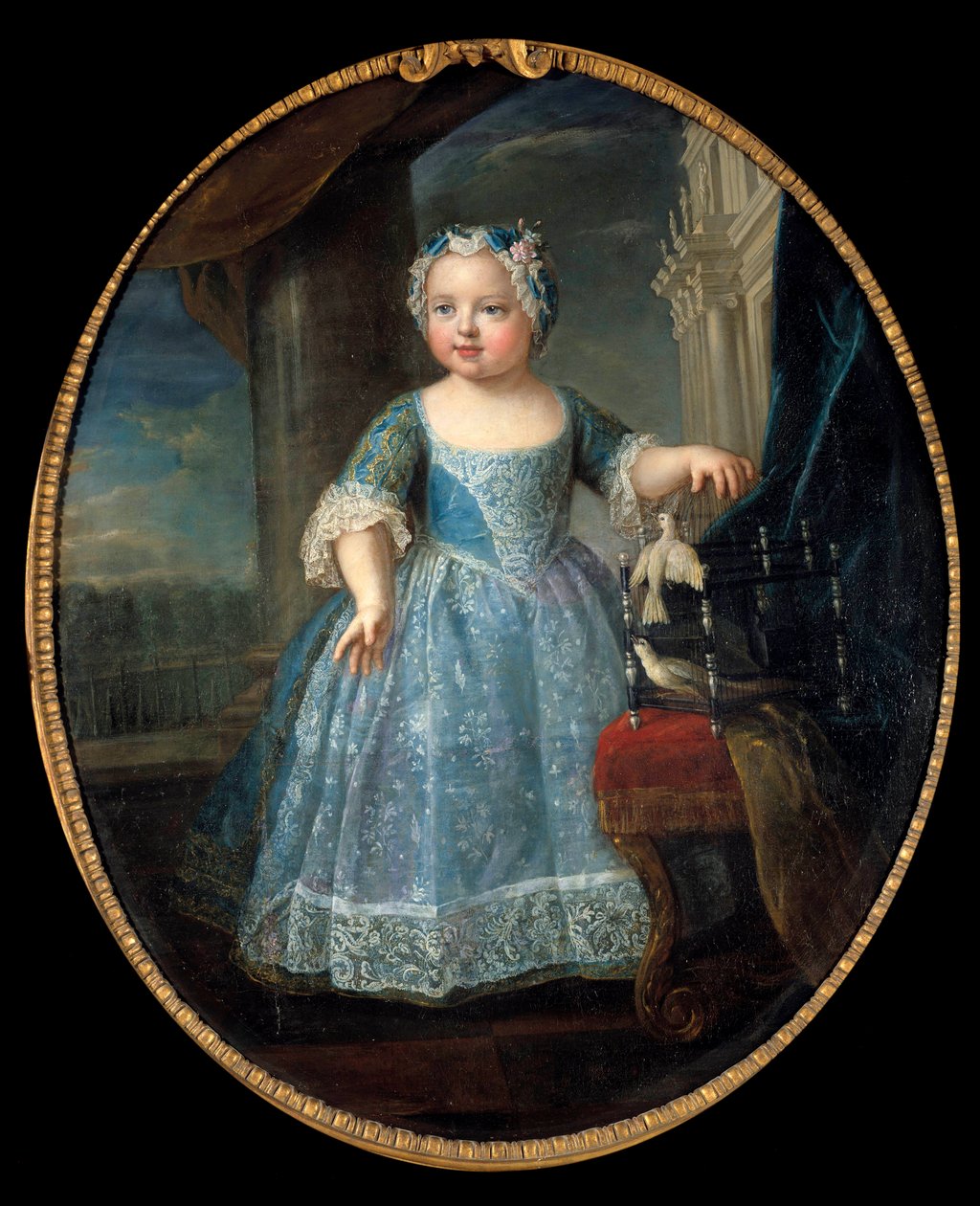 Portrett av Louise Marie av Frankrike (1728-1733) dit Madame, tredje datter av Louis XV Maleri av Pierre Gobert (1662-1744) 1700-tallets søn. 1,08 x 0,88 m. av Pierre Gobert