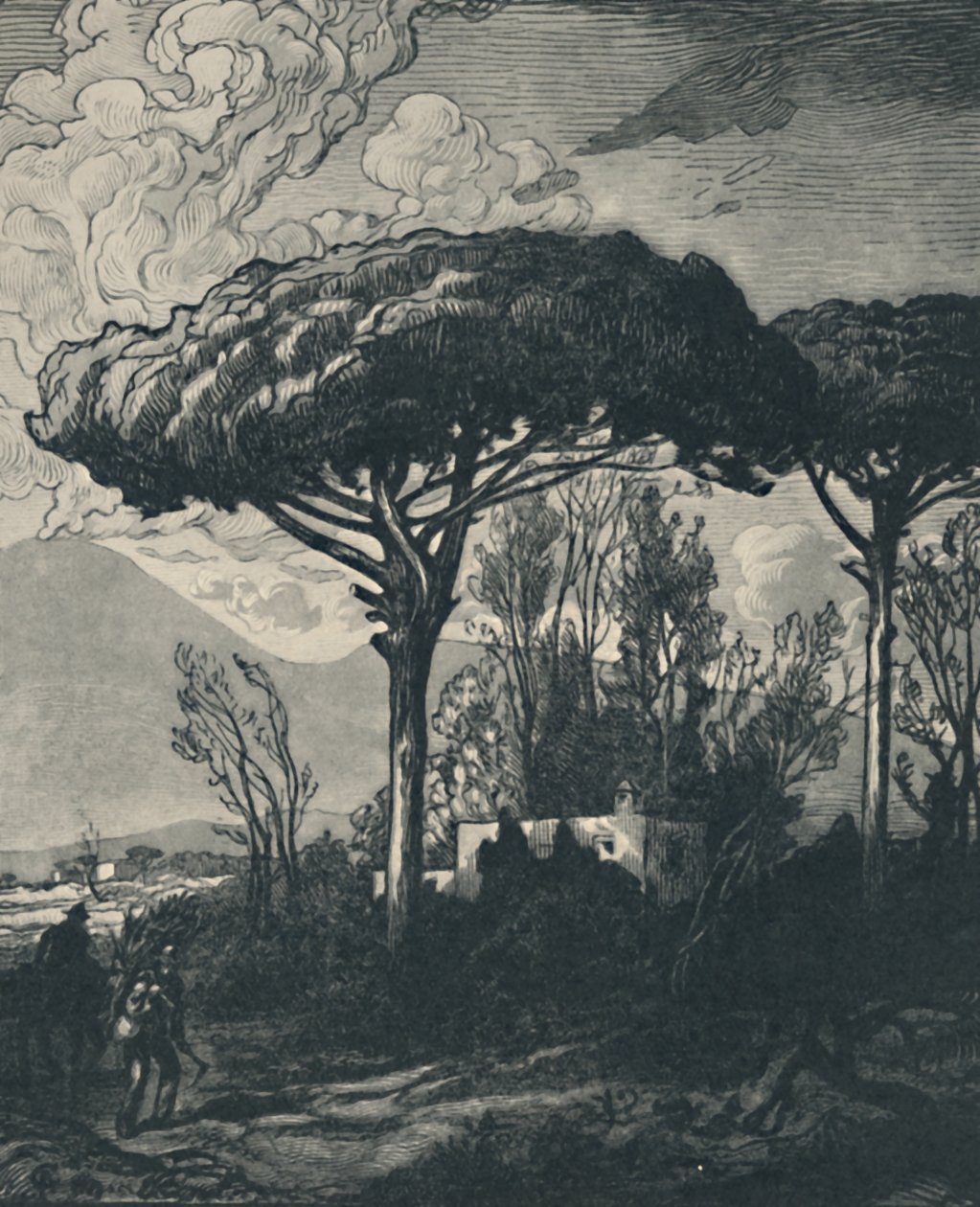 Vesuv fra Pompeii, 1919 av Pierre Gusman