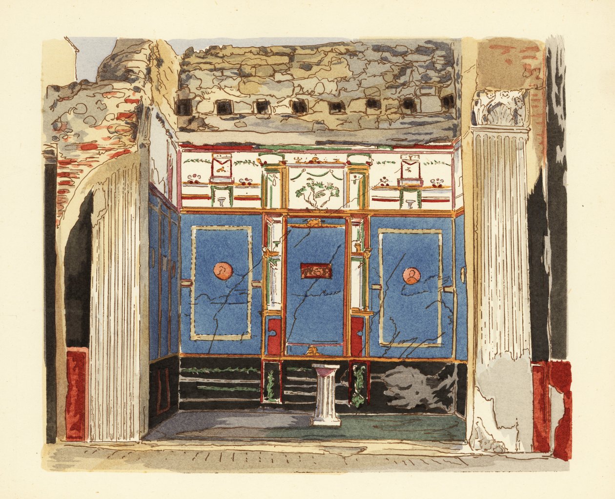 Tablinum av huset til den lille fontenen, Casa della Fontana Piccola, Pompeii av Pierre Gusman