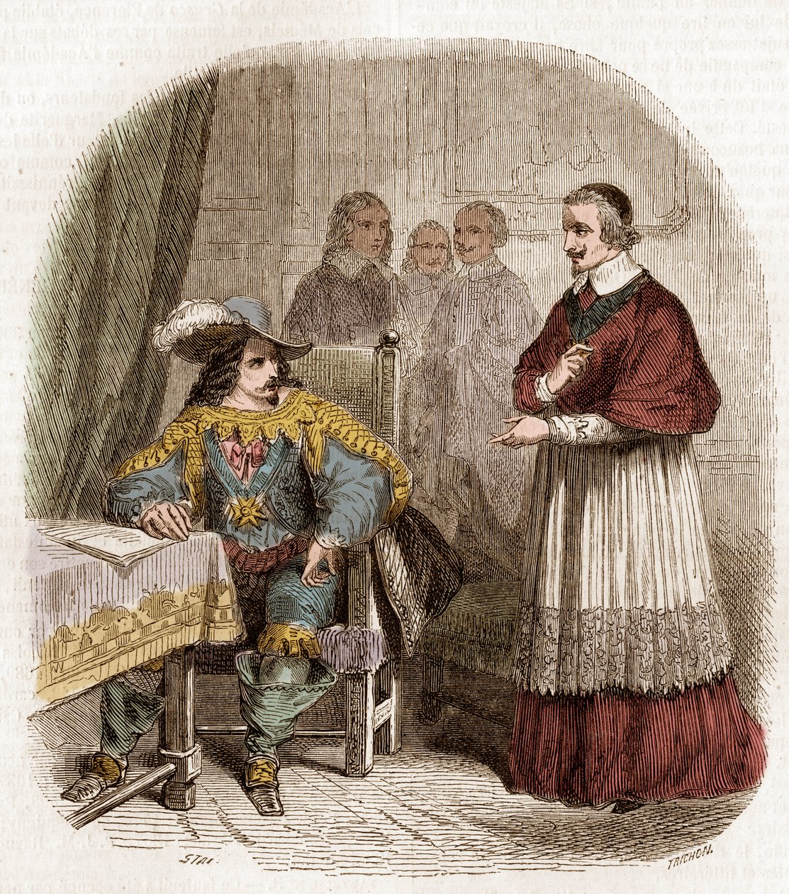 Den franske kongen Louis XIII og ministerkardinal av Richelieu grunnla Academie Francaise av Pierre Gustave Eugene Staal