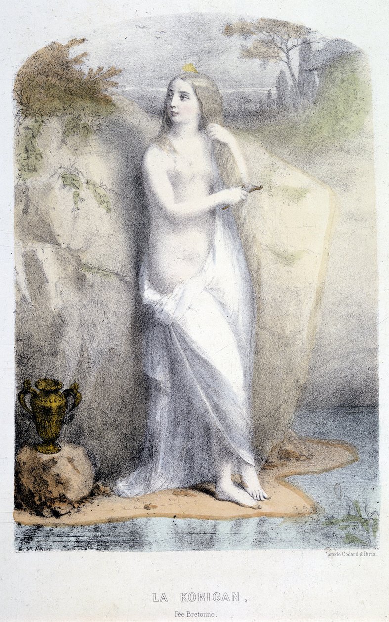La Korrigan, bretonsk fe - i "Mythological women", av Mery og Foelix, ill. av G. Staal, red. av Gouet av Pierre Gustave Eugene Staal
