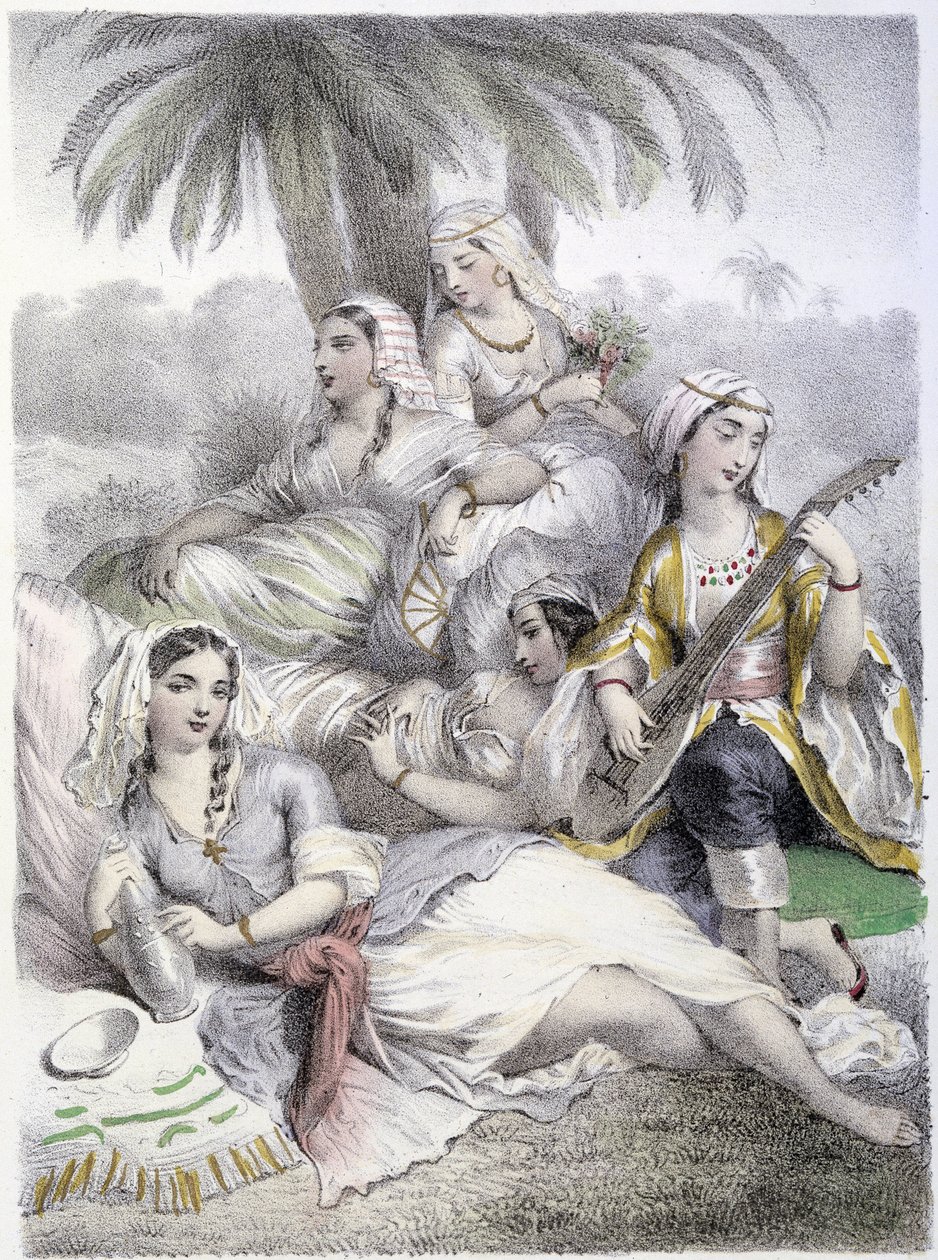 Les Houris - i "The Mythological Women", tegninger av G. Staal, av Mery and the Cte ​​​​Foelix, Ed. G. de Gouet av Pierre Gustave Eugene Staal